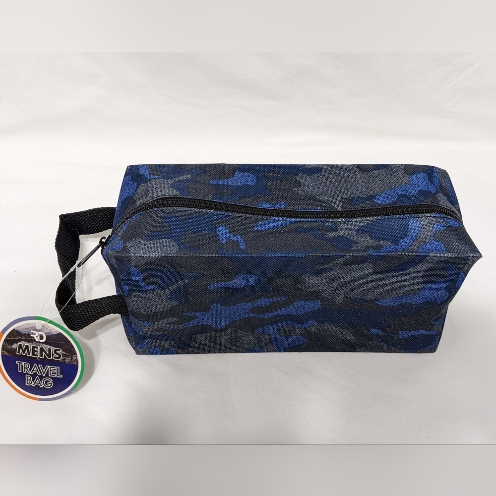 NWT Men's Blue Camo Accessory Travel Bag, Toiletry Bag - Picture 3 of 8